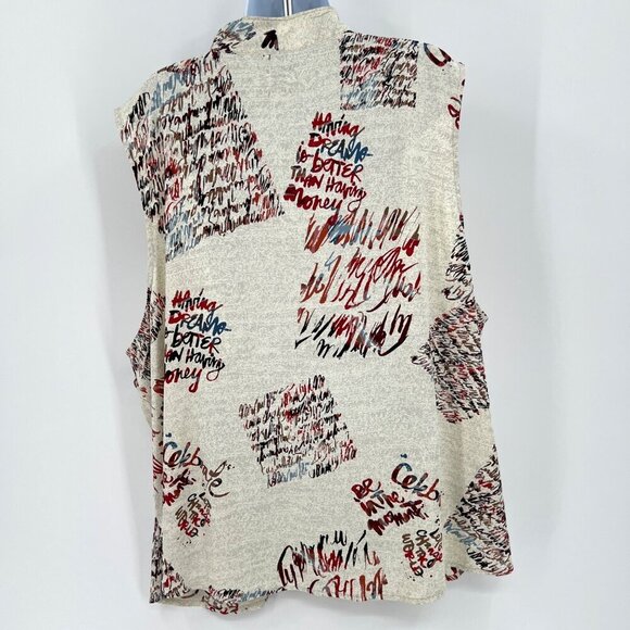Nic + Zoe Scattered Letters Tank Graffiti Positive Affirmations Sleeveless 3X - Picture 6 of 10